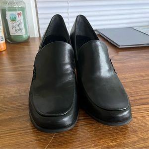 Franco Sarto Nolan Pumps with Block Heel Black Leather Women’s US 7 Excellent